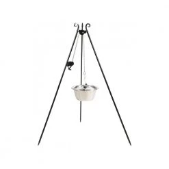 Cook King 180 Cm 3-ben Til Bålsted Med 14 L Rustfristål Gryde + Winch