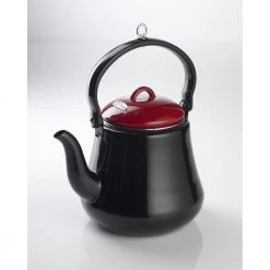 Bon-Fire Bonfire Kande Til Kaffe/the, Sort/rød Emalje 2,2 Liter