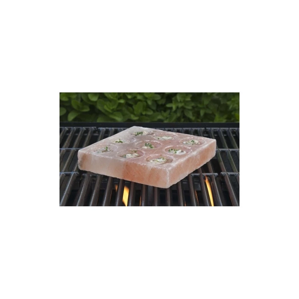 BBQ Masters Himalaya Salt Sten 8" X 8" X 1.5" Med Fordybninger 1 BBQ Masters Himalaya Salt Sten 8" X 8" X 1.5" Med Fordybninger