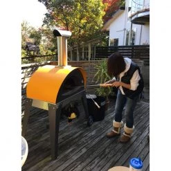 Alfa Forni Ciao Med Bord - Vogn Gul Pizzaovn